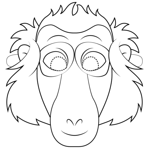 Baboon Mask Coloring Page